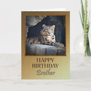 Cartão Para um irmão um Aniversário com um leopardo de ne