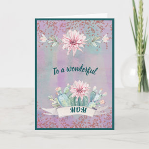 Cartão Para Uma Maravilhosa Placa De Cactus Watercolor Mã
