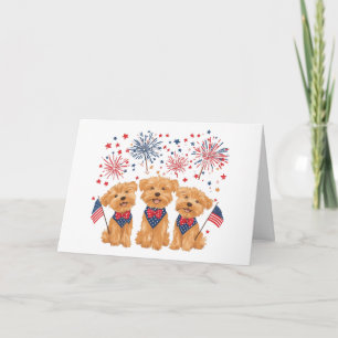 Cartão Parabéns 4 De Julho Yorkshire Terrier Dogs