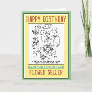 Cartão Parabéns a um Florista ou Vendedor de Flores.