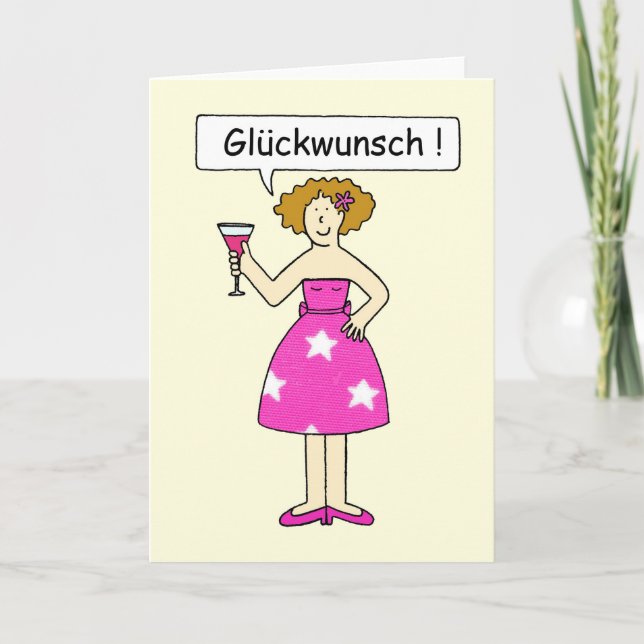 Cartão Parabéns alemães Gluckwunsch (Frente)