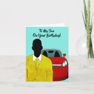 Cartão Parabéns ao Filho Africano Americano