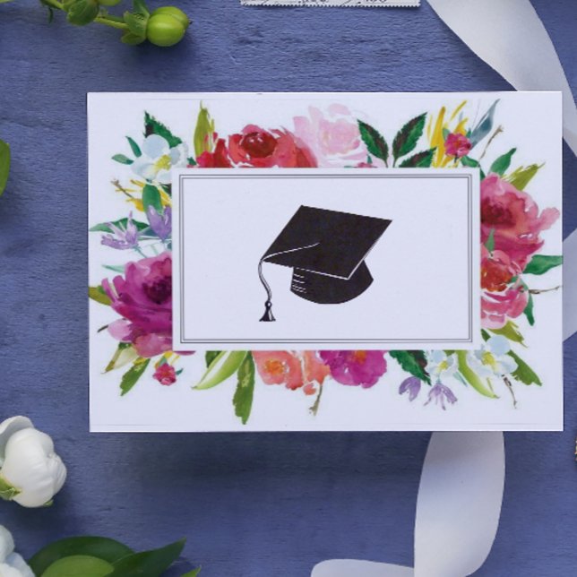 Cartão Parabéns ao Graduado Floral (Criador carregado)