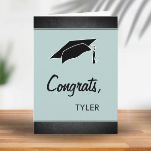 Cartão Parabéns ao Graduado Formatura Quadro Negro Modern