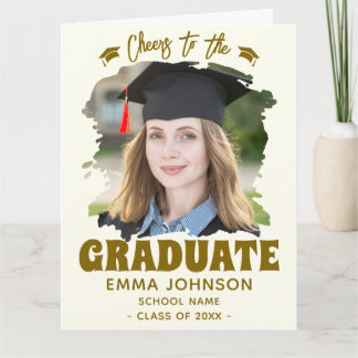 Cartão Parabéns ao Graduado Foto Personalizada Nome Famíl