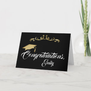 Cartão Parabéns ao Graduado Ornamentação Dourada Graduaçã