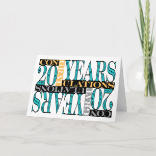 Cartão Parabéns ao Mosaico de Aniversário de 20 Anos do F