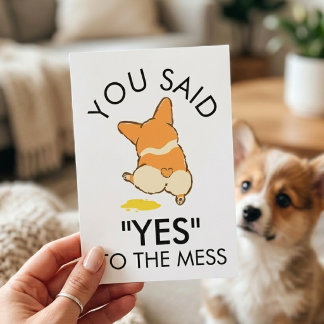 Cartão Parabéns ao novo cachorrinho Corgi engraçado