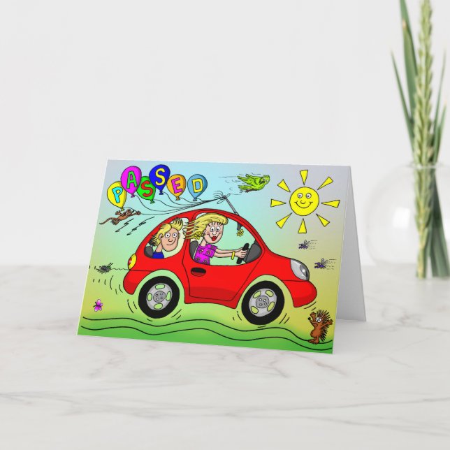 Cartão Parabéns Ao Passar No Teste De Condução (Frente)