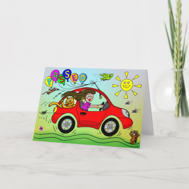 Cartão Parabéns Ao Passar No Teste De Condução (Frente)
