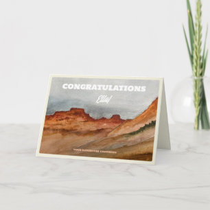 Cartão Parabéns Aquarela Deserto Ocidental