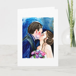 Cartão Parabéns   Arte De Beijo De Casamento