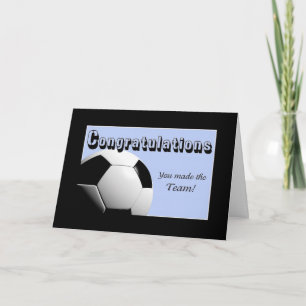 Cartão Parabéns azuis que você fez ao time