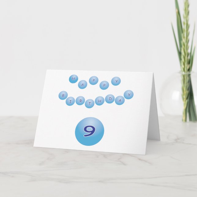 Cartão Parabéns Azul para Meninos 9 (Frente)