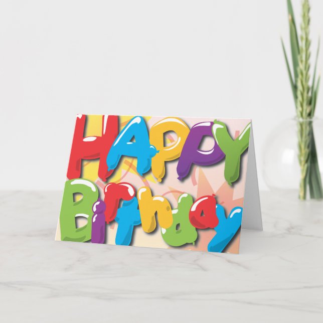 Cartão Parabéns Ballons (Frente)