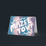 Cartão PARABÉNS BAR BAT MITZVAH Personalizado Moderno Ond<br><div class="desc">Texto desenhado à mão por mim para você. Adicione seu próprio texto no interior do cartão ou altere as cores do fundo. Para mais designs e cores, verifique minha loja! Ou me avise se você gostaria de algo personalizado. Eu também tenho papel de embrulho combinando e, claro, versões para Bar...</div>