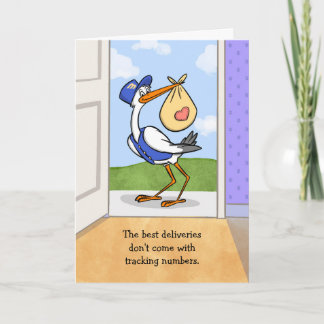 Cartão Parabéns Bebê com Cegonha