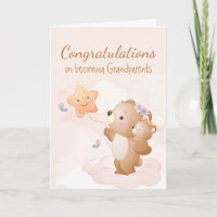 Parabéns Bebê Divertido Urso Bonito Avós