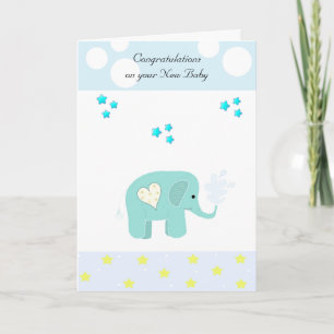 Cartão Parabéns Bebê Elefante