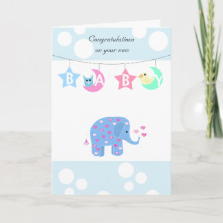 Cartão Parabéns Bebê Elefante