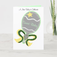 Parabéns Bebê Verde Amarelo Chocalho