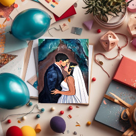 Cartão Parabéns | Beijo de Casamento Casal