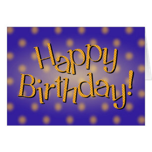 Cartão Parabéns Bolinhas Amarelo Texto Azul Bkgrd