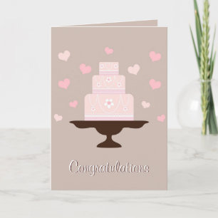 Cartão Parabéns bonito De Bolo De Casamento