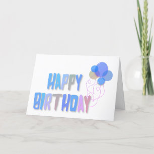 Cartão Parabéns bonito Pastel Balloons