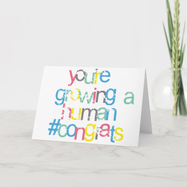 Cartão Parabéns brilhantes você está grávido (Frente)