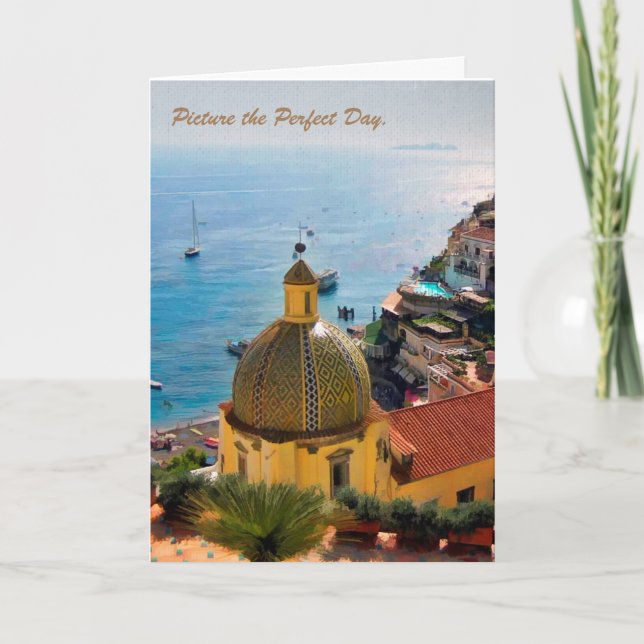 Cartão Parabéns, cartaz no dia perfeito (Frente)