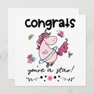 Cartão Parabéns, Cartoon Dançando Unicórnio