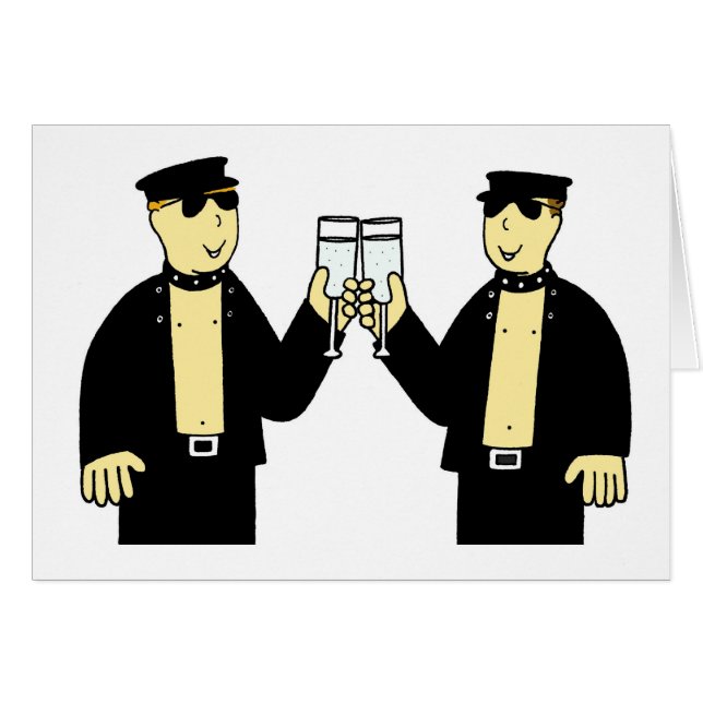 Cartão Parabéns Casais De Casamento Male gay, Cartoon. (Frente Horizontal)