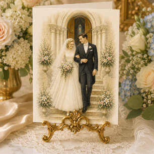 Cartão Parabéns Casamento Católico Noiva Noivo