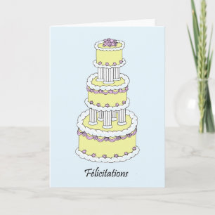Cartão Parabéns Casamento Francês Congratulações
