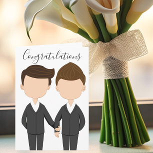 Cartão Parabéns Casamento Gay Dois Homens