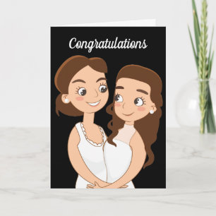 Cartão Parabéns Casamento Lésbico Mulheres Apaixonadas