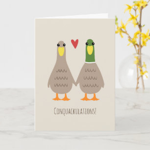 Cartão Parabéns Casamento Patos Amor Congrats Divertido