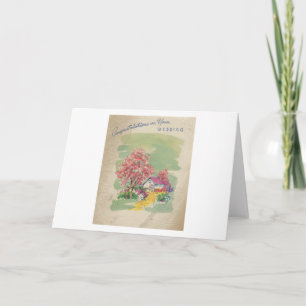 Cartão Parabéns casamentos vintage