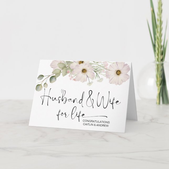 Cartão Parabéns Casando Noite de Weds Noite e Noite (Frente)