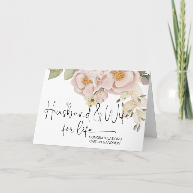 Cartão Parabéns Casando Noite de Weds Noite e Noite (Frente)