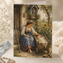 Parabéns Católicos Vintage pelo Novo Bebê