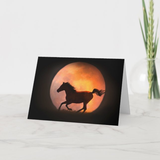 Cartão Parabéns Cavalo e Lua (Frente)