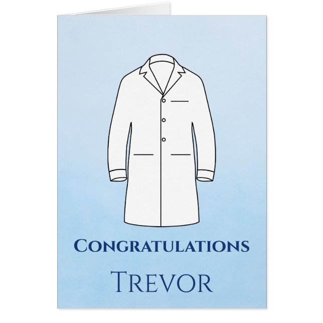 Cartão Parabéns Cerimônia da Bata Branca Doutor (Frente)