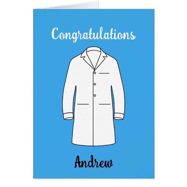 Cartão Parabéns Cerimônia da Bata Branca Doutor (Frente)