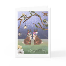 Parabéns Coelhinho Coelho Bonito Casal Lésbica