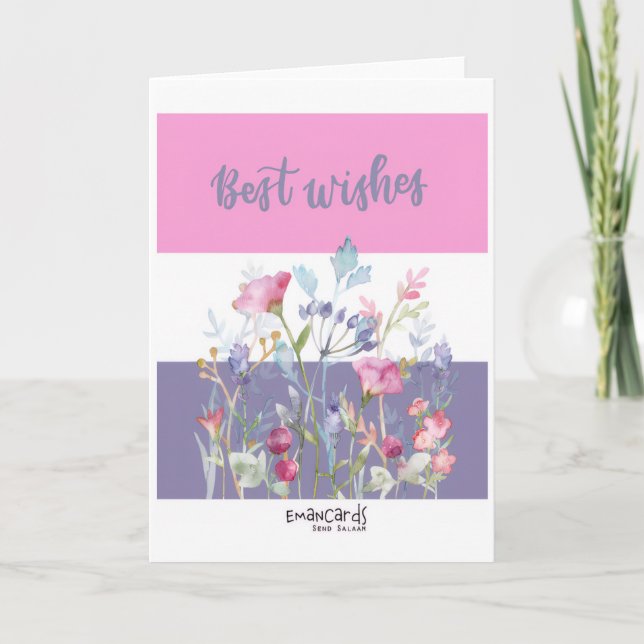Cartão Parabéns - Com Flores e Boas Festas (Frente)