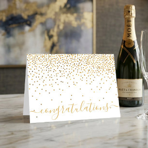 Cartão Parabéns com Glam Gold Confetti Script