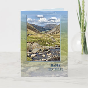 Cartão Parabéns com uma paisagem de montanha