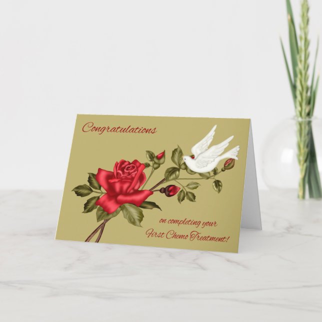 Cartão Parabéns, Completando 1 Quimioterapia De rua (Frente)